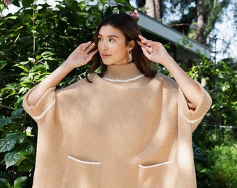 Bestseller! Cozy Turtle Neck Poncho with Arm Holes Poncho fall autumn winter sweater one size gift for best friend