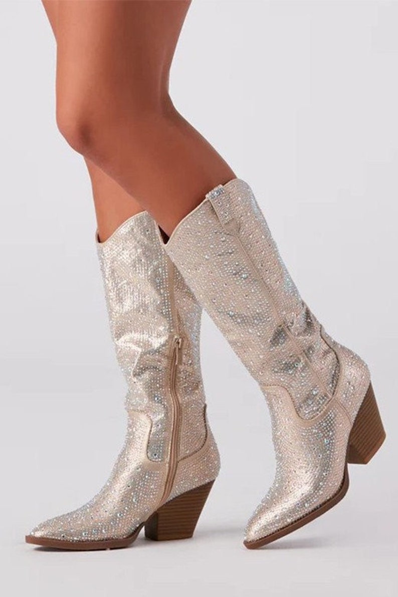 Bestseller Sparkly Cowboy Boots Rhinestone Western Cowboy Etsy