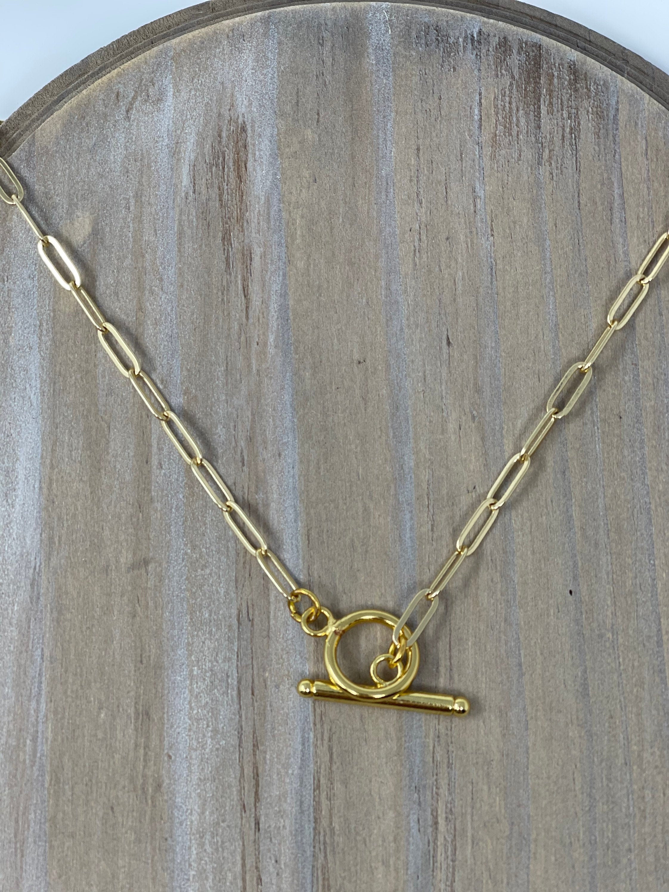 Paperclip Chain with Toggle Necklace Etsy