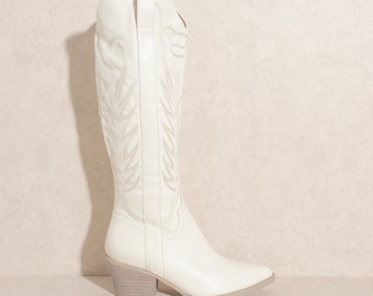 Bestseller! White Western Cowboy Boots Nashville White cowboy boots white cowgirl boots white boots stagecoach boots