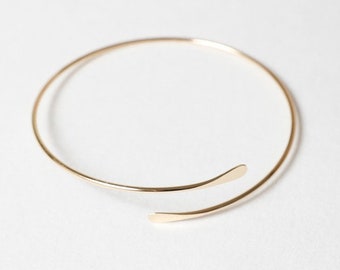 Stunning Minimalist Swirl Arm Cuff Bangle - gift for best friend holiday gift white elephant jewelry gifts under 30 gold silver bracelet