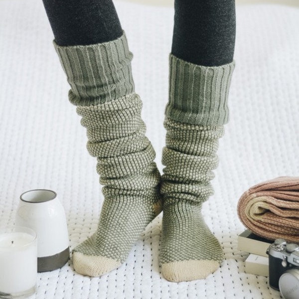 Knitted Lounge Socks // Open Work Knit Lounge Socks