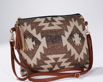 Bafrsc Personalized Navajo Native American Pattern Womens Shell Shape Clutch Bag Organizer Bag Gift 2Pcs 