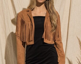 tan suede tassel jacket