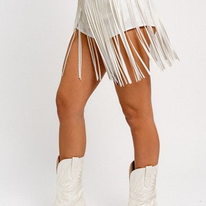 Bestselling Women's Fringe High Waisted Denim Shorts Casual Club Country Music Festival Party Beach Concert Tassel Trendy Fashion white image 7
