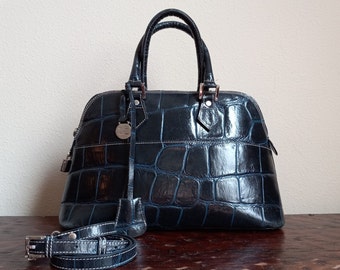Dooney and bourke woven embossed leather satchel sale
