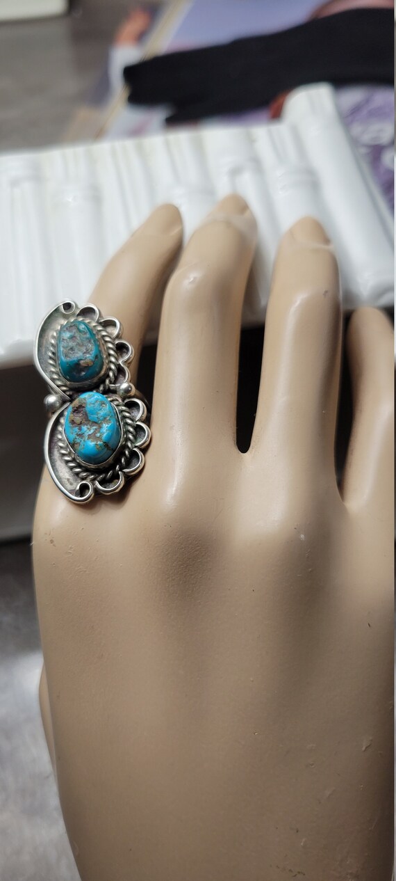 Antique SouthWest Sleeping Beauty Turquoise  Ring… - image 9