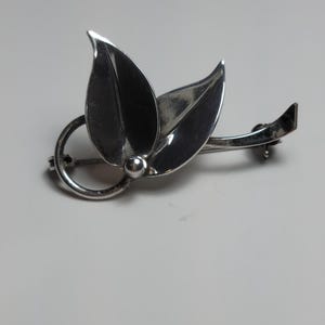Sterling Denmark Brosche Pin Antique Zwei Blätter Exc Zustand
