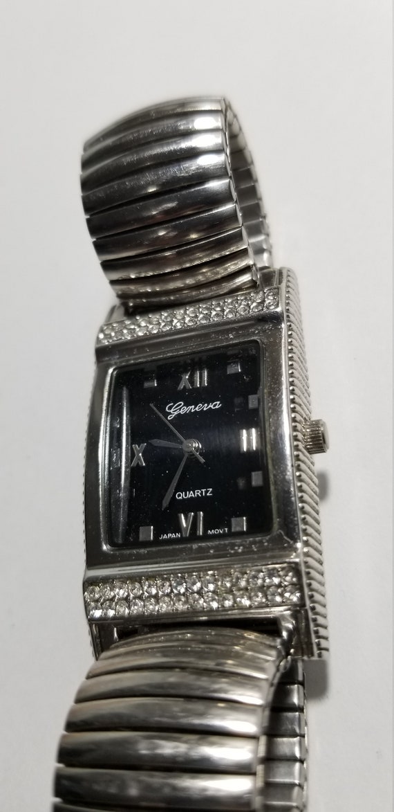GENEVA Watch Glam Dazzle With Rectangle Face 1 1/2 X | Etsy
