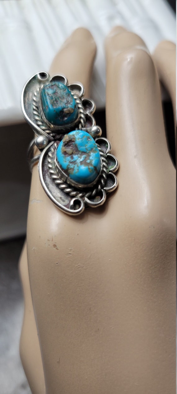 Antique SouthWest Sleeping Beauty Turquoise  Ring… - image 1