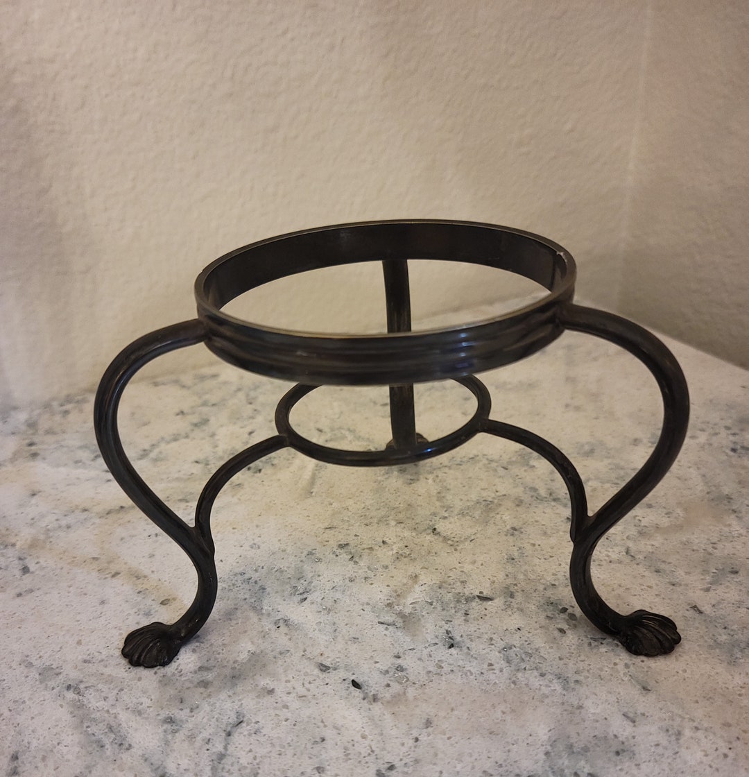 Silver Tea Warmer Base Tea Pot Holder Antique Claws Three Legs Antique