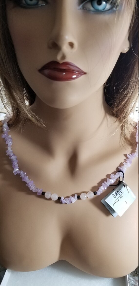 Lavender Amethyst & Quartz Necklace February Month