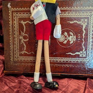 Antique Pinocchio Fabric Handmade Genuine In great condition