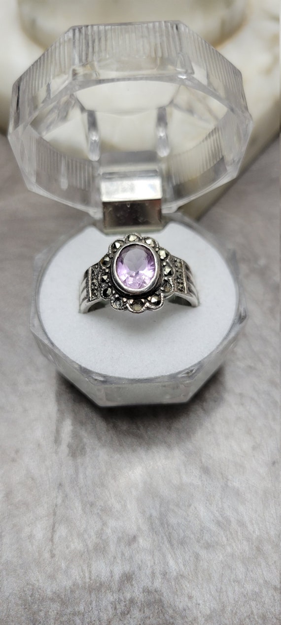Victorian Marcasites and Amethyst February Births… - image 1