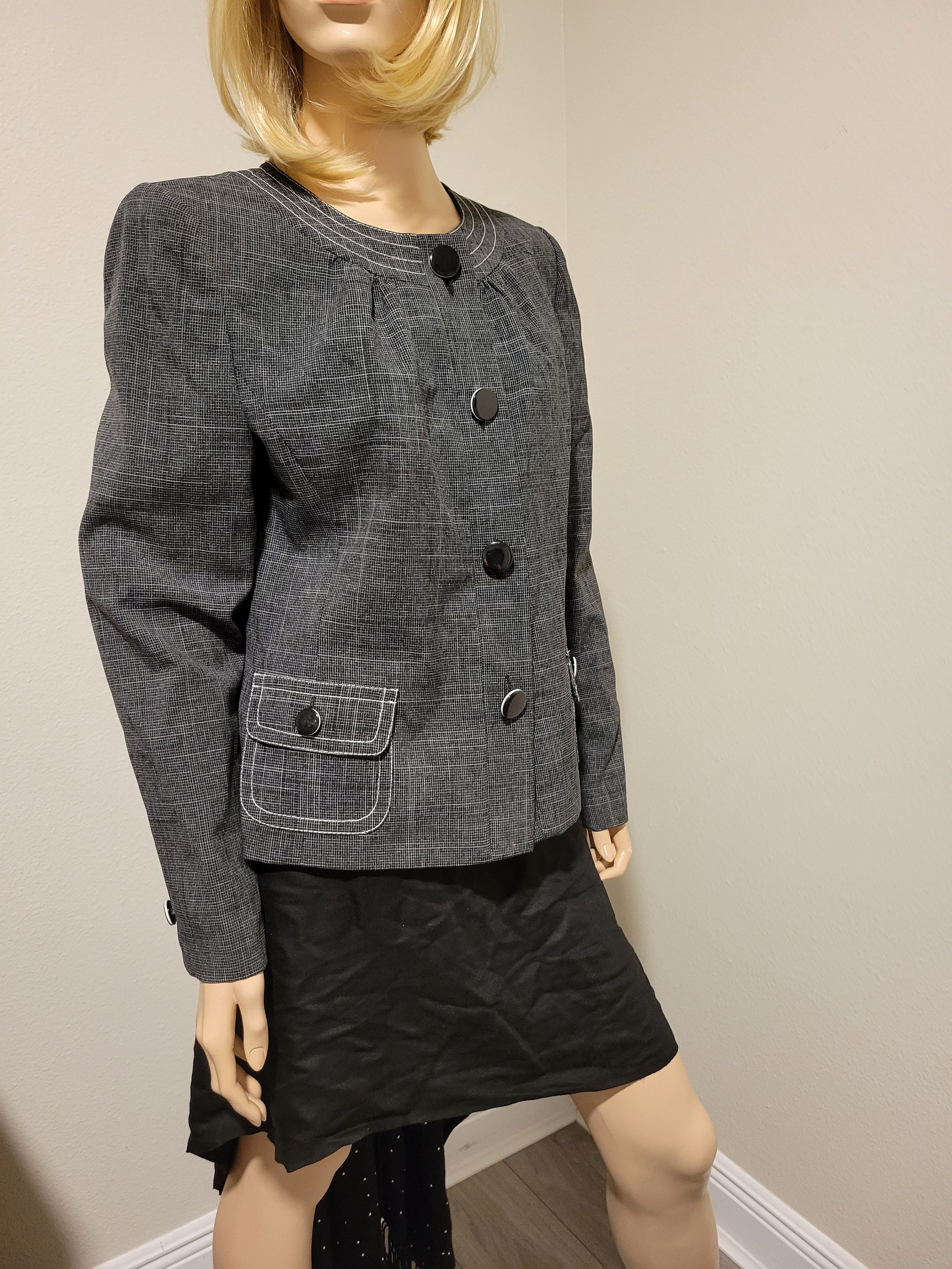 Buy Career Women Size 10 Kasper Jacket Blazer Genuine Vintage Over Coat  1980s Medium Excellent Condition Grey Color Online in India 