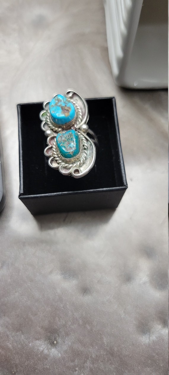 Antique SouthWest Sleeping Beauty Turquoise  Ring… - image 2