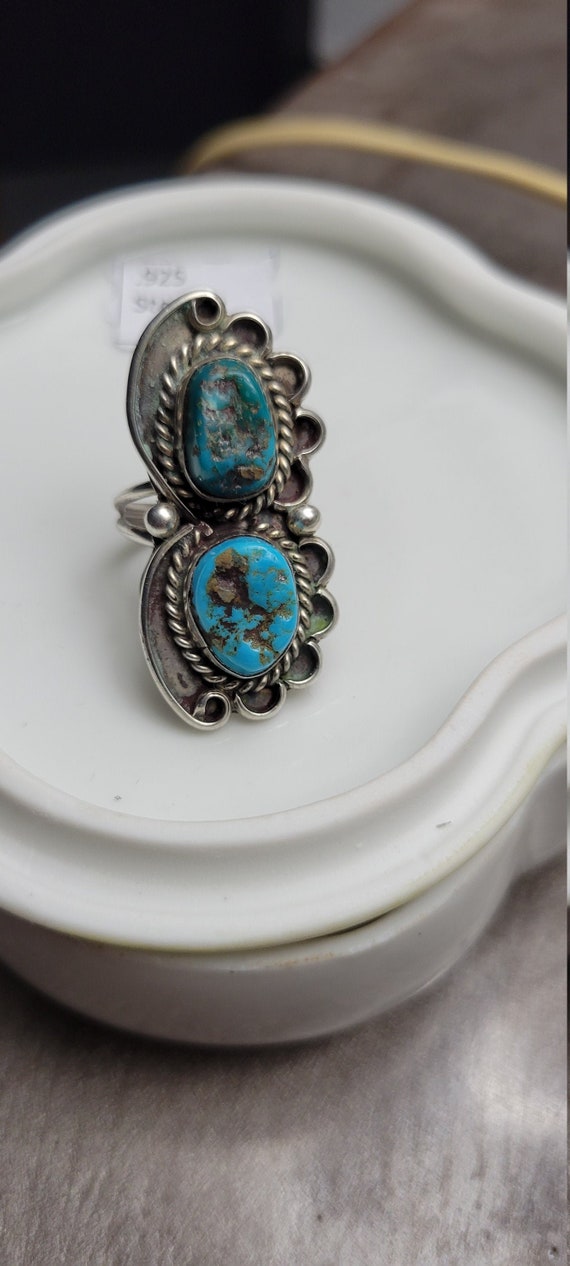 Antique SouthWest Sleeping Beauty Turquoise  Ring… - image 3