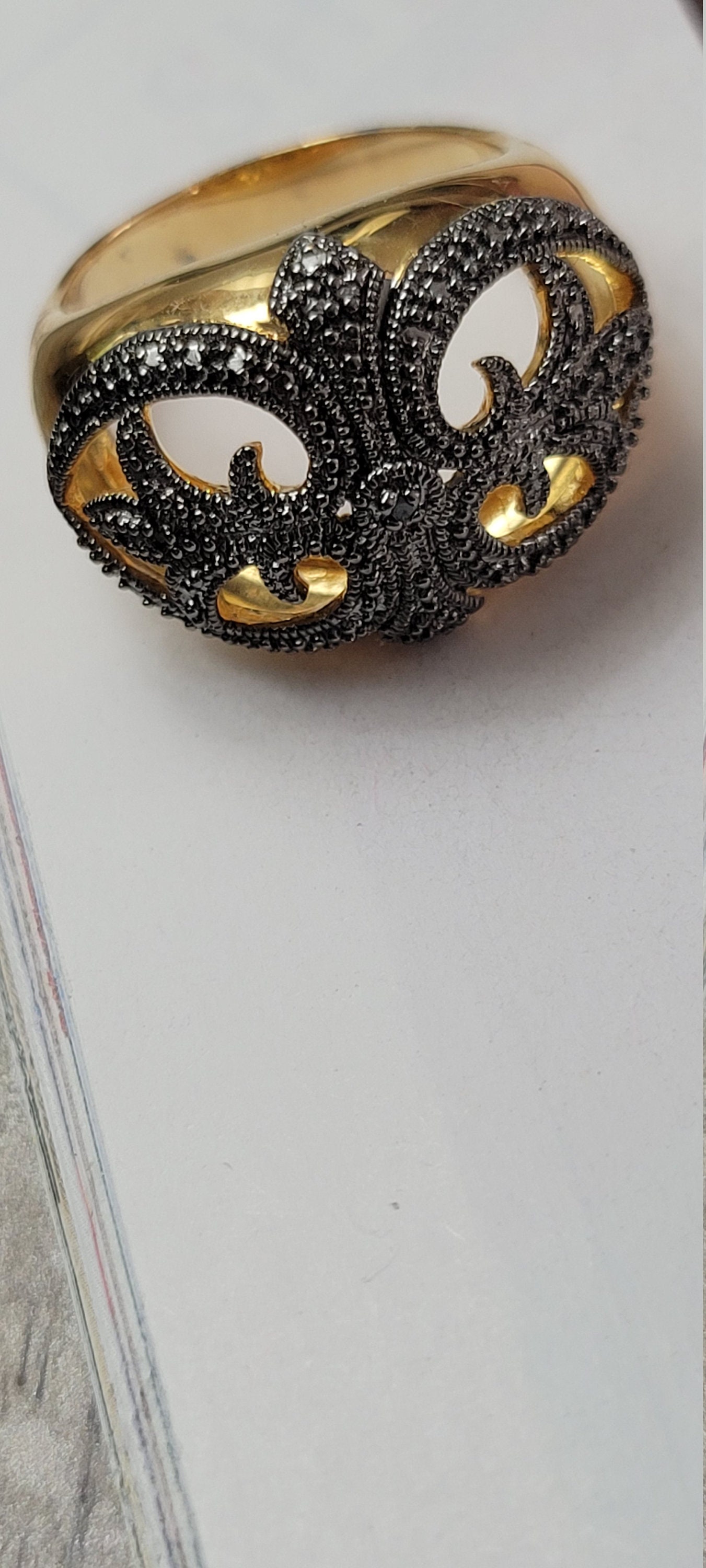 Technibond Rings Gothic Ring Technibond Sparkle Ring Black and Clear Cubic | Etsy