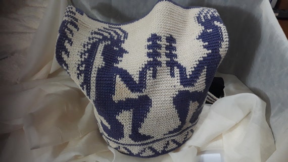 Tribal SouthWest Tote Kokopeli Dancer Crochet One