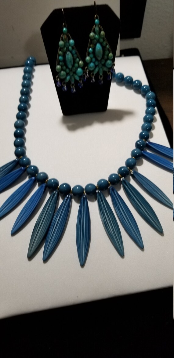 Cleopatra Blue Necklace and Earrings Not Married b