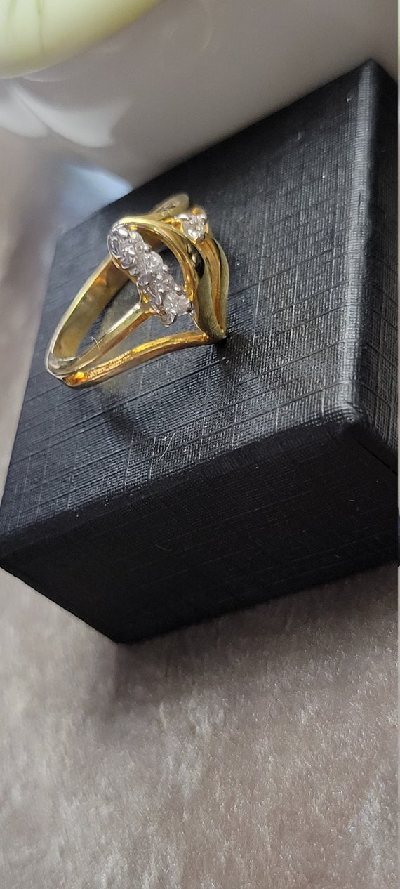 Cluster Ring Size 7 Swarovski Ice Cz 18k gold over