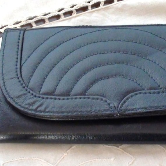 1970s Aristocrat 1970s Bill Wallet Black Textured… - image 1