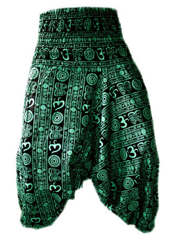 HAREM PANTS YOGA MEN WOMEN 100/% COTTON INDIAN BAGGY GYPSY NEW OM PRINT TROUSERS