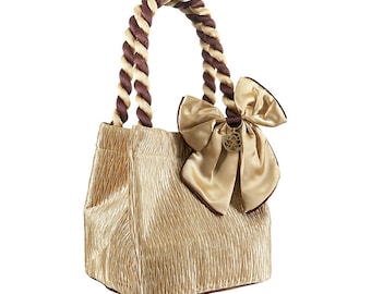 Golden satin Stella cosmetic bag