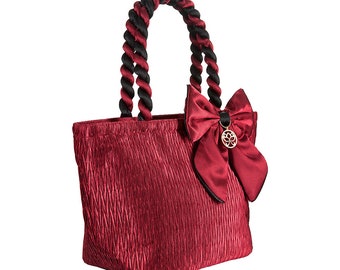 Red satin Ana bag/cosmetic bag