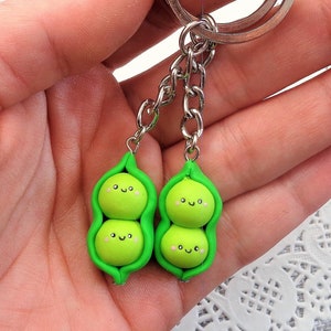 Two Peas In a Pod Keychain- Best Friend Keychain - Mothers Day Gift Idea -Friendship Keychain - Pea in Pod-Twins - Christmas gift