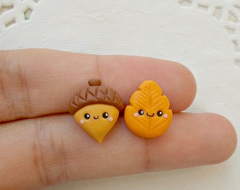 Autumn Earrings - Fall  Thanksgiving Gift - Thanksgiving Jewelry - Fall Autumn Leaf Earrings - Acorn Earrings - Thanksgiving Gift