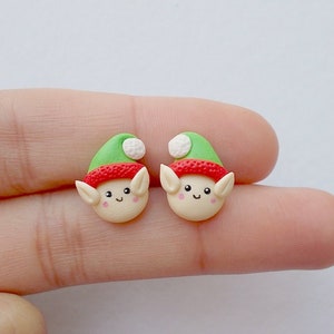 Elf Earrings - Elves Earrings - Christmas Earrings - Christmas Stocking Stuffers Gift Idea