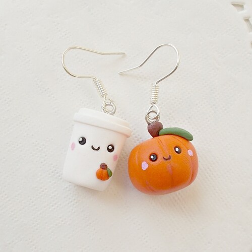 Pumpkin Earrings Thanksgiving Earrings Pumpkin Spice Latte - Etsy