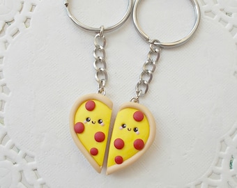 Pizza Keychain - Valentines Day Gift - Best Friend Gift- Gift for Boyfriend Girlfriend - Best Friend Gift - BFF Friendship Keychain