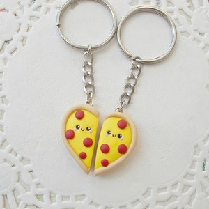 Pizza Keychain - Mothers Day Gift -Valentines Day Gift - Best Friend Gift- Gift for Boyfriend Girlfriend - BFF Friendship Keychain