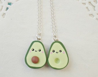 Collana avocado - Collana migliore amico - Regalo migliore amico del Ringraziamento - Collana amicizia guacamole - Regalo di San Valentino - Regalo di Natale