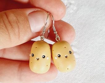 Potato Earrings - Best Friend Gift - Patate Potato Funny Gift - Cute gift for her - Secret Santa Gift - Kawaii Food Sweet Potato
