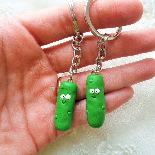 Pickle Dill Keychain - Mini cornichon à l'aneth mignon - Cadeau drôle de meilleur ami - Pickle Friendship Keychain - Cadeau de la Saint-Valentin - Cadeau de Noël