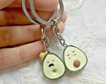 Avocado Keychain - Avocado best friends gift BFF avocado  cute avocado friendship keyrings, love gift for boyfriend and girlfriend