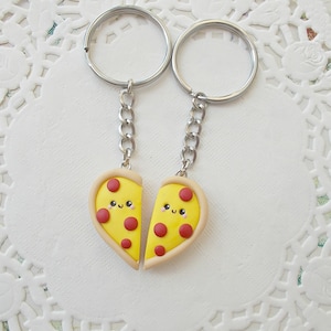 Pizza Keychain Mothers Day Gift Valentines Day Gift Best Friend Gift Gift for Boyfriend Girlfriend BFF Friendship Keychain image 2