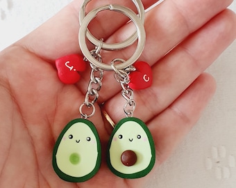 Regalos para mejores amigos - Llaveros de aguacate - Llavero del día de San Valentín de aguacate - Regalo de novia novio - Regalo para los mejores amigos - Regalo de Navidad