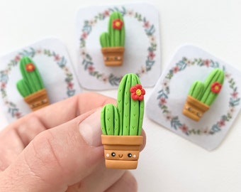 Cactus Brooch -Mothers Day Gift - Tiny Cactus Plant lover Pin - Gift for friend, girlfriend -  Mom plant Gift idea - Pin for coat, blazer