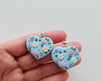 Flower Dangle earrings -Mothers Day Gift -Floral Spring earrings - Easter flower jewelry - Easter gift for girlfriend, sister, mom, daughter