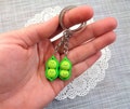 Two Peas In a Pod Keychain- Best Friend Keychain - Mothers Day Gift Idea -Friendship Keychain - Pea in Pod-Twins - Christmas gift product logo