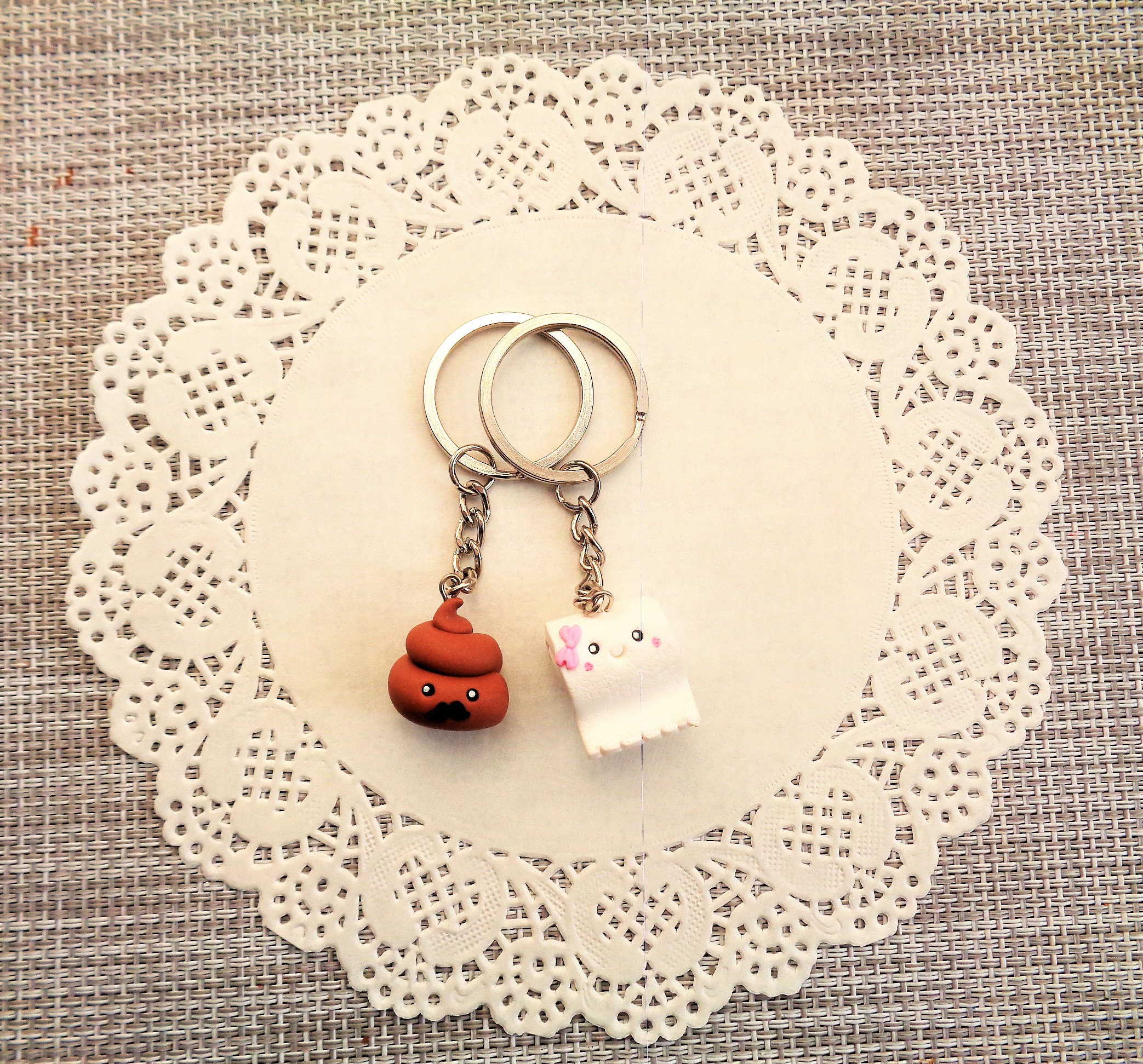 Valentines Day keychain Poop and toilet paper keychain Best Etsy