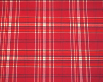 Fabric, water-repellent, cotton, various decors (sold by the meter, width 140 cm) Red checkered