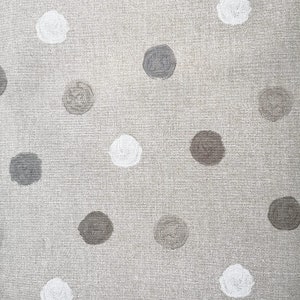 Water-repellent cotton fabric, various designs (sold by the meter, 140 cm wide), dots, grey, beige, white