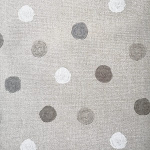 Fabric water-repellent cotton different decors (sold by the meter, width 140 cm) dots gray beige white