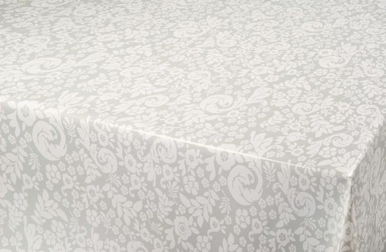 Tela de cera gris blanco estampado flores de Paisley metreware imagen 1