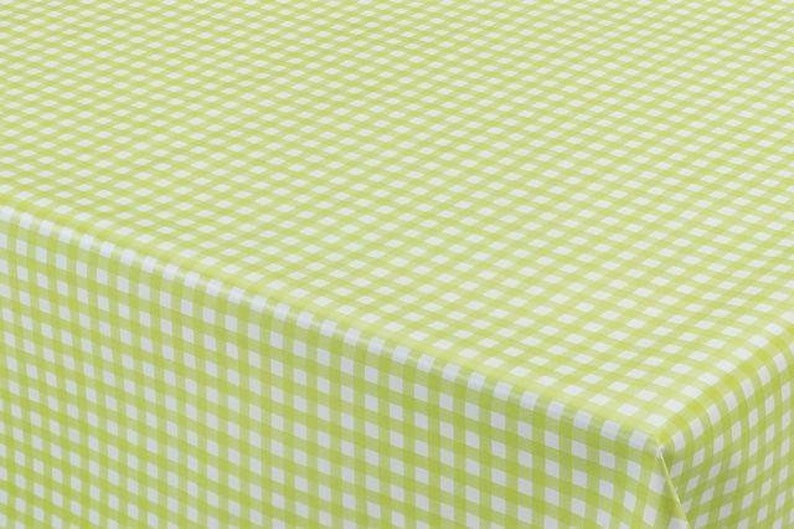 Oilcloth green white checkered image 1